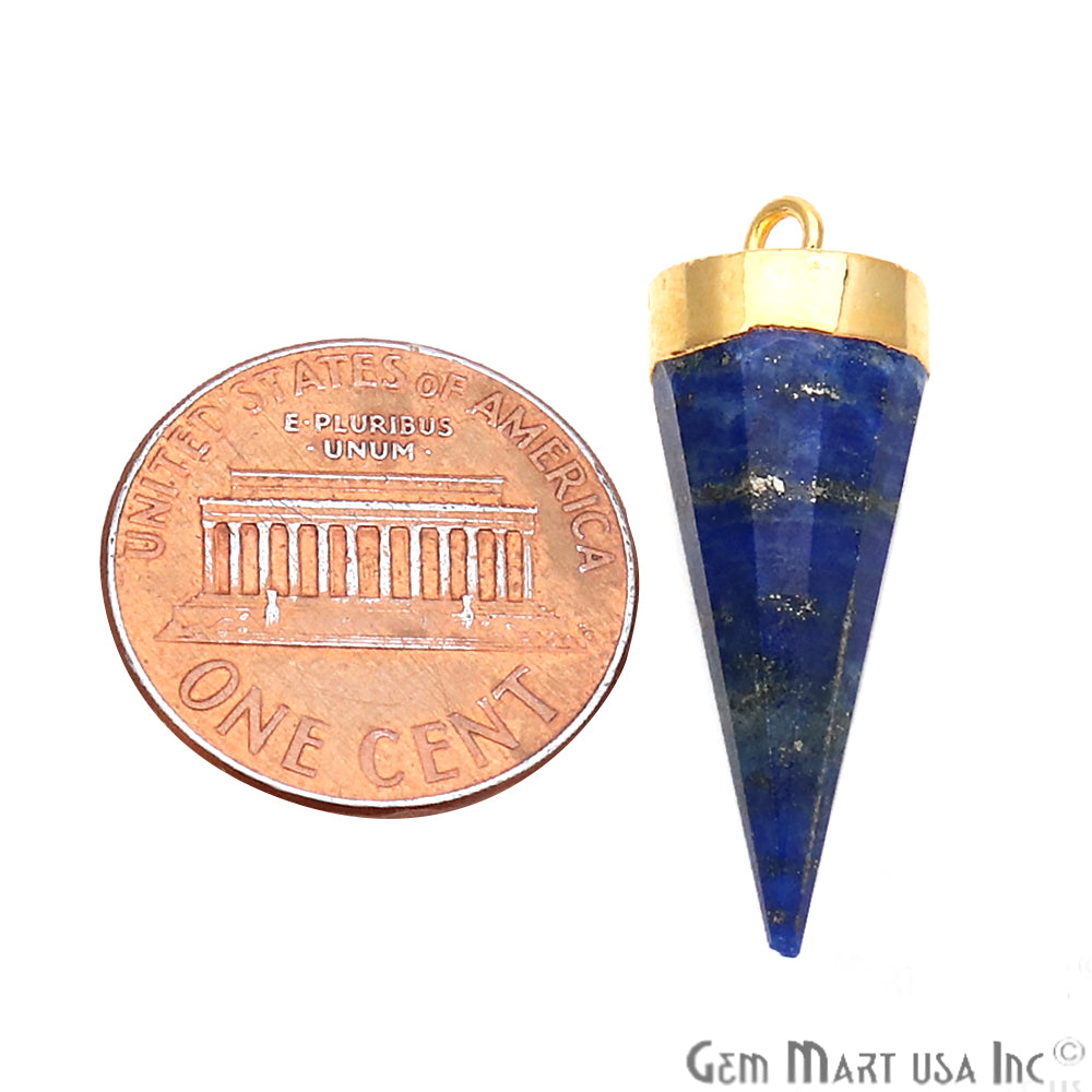 Gemstone Cone 29x10mm Gold Electroplated Single Bail Connector (Pick Stone) - GemMartUSA