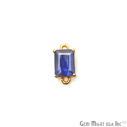 Sapphire Prong Setting Gold Plated Double Bail Gemstone Connector - GemMartUSA