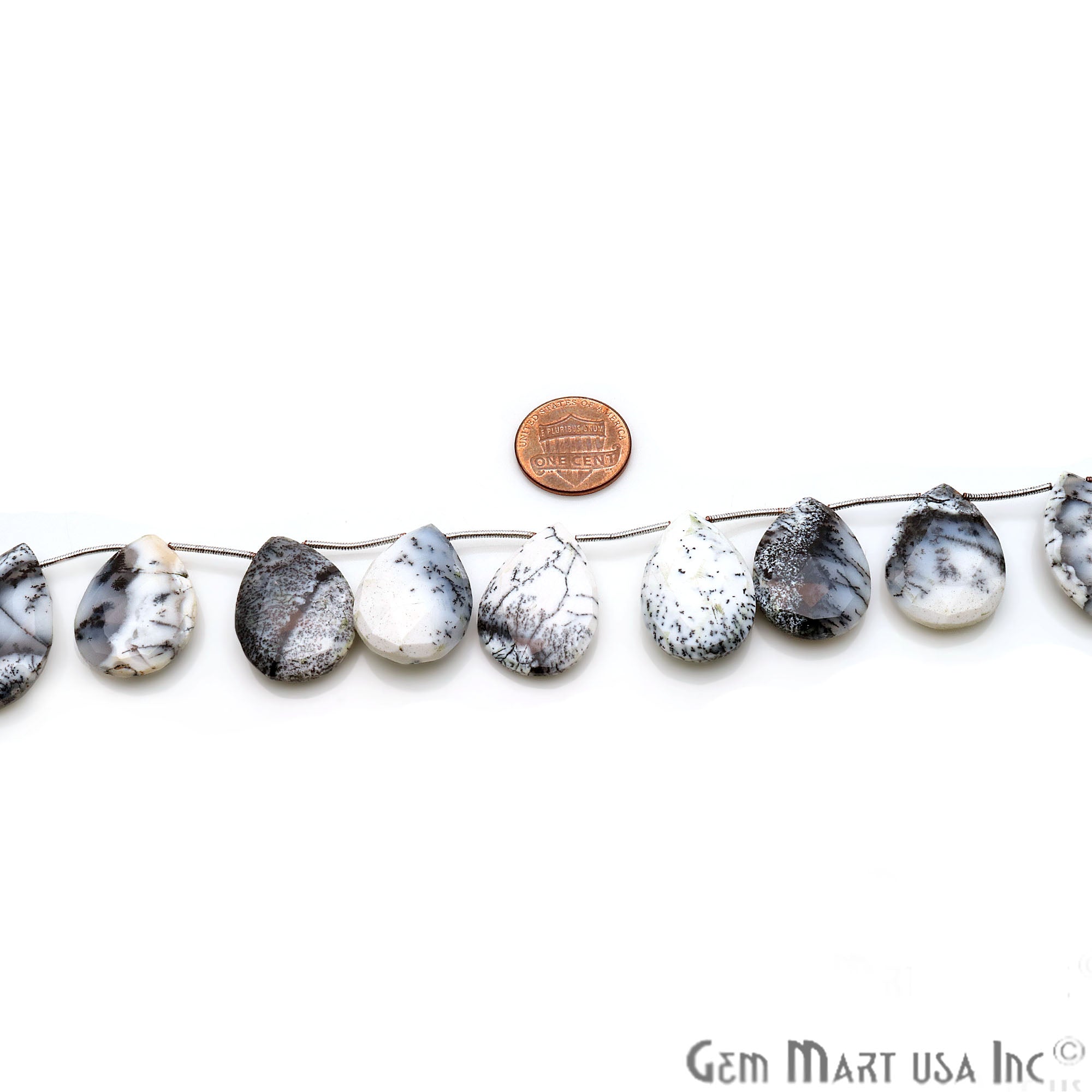 Dendrite Opal Pears 25x18mm Crafting Beads Gemstone Strands 8INCH - GemMartUSA