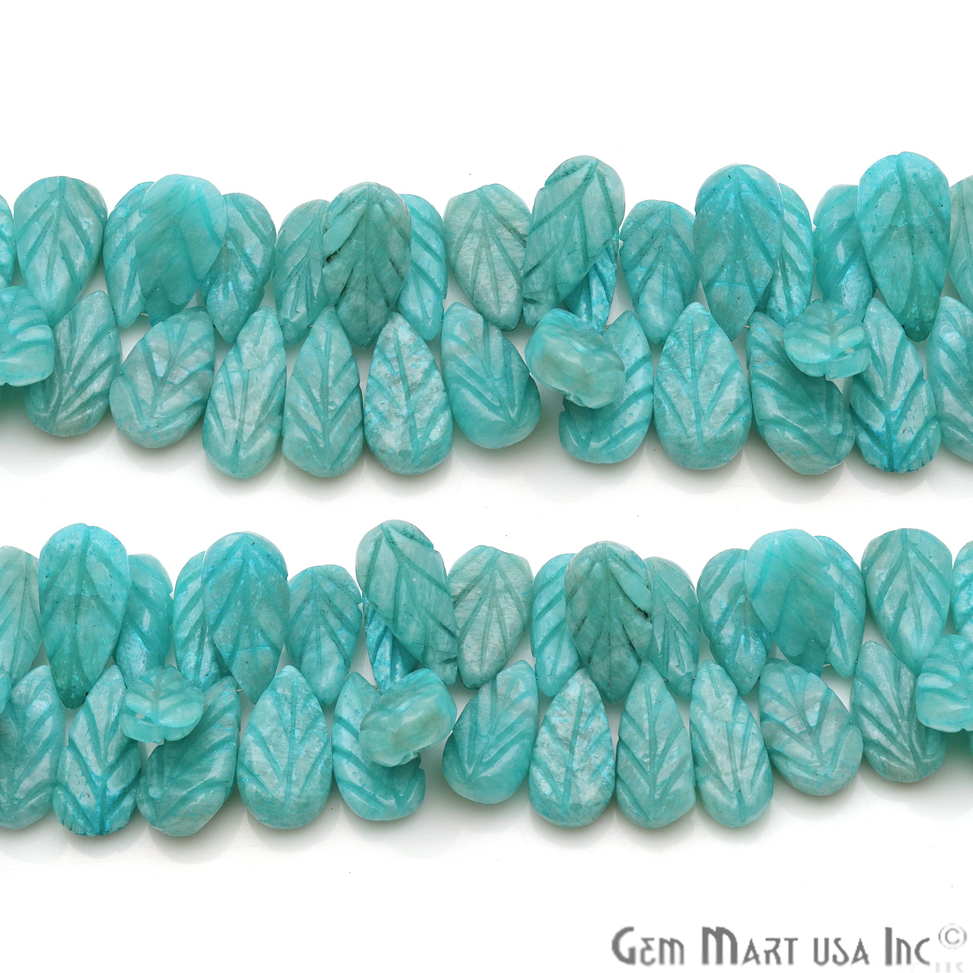 Amazonite Pears 23x11mm Crafting Beads Gemstone Briolette Strands 8 INCH - GemMartUSA