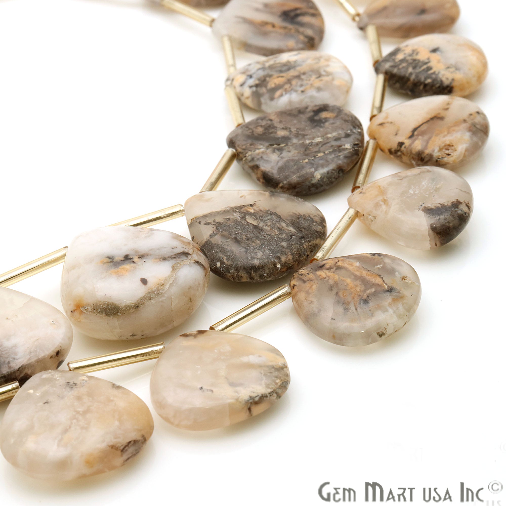 Banded Opal Heart 24x23mm Crafting Beads Gemstone Strands 8INCH - GemMartUSA