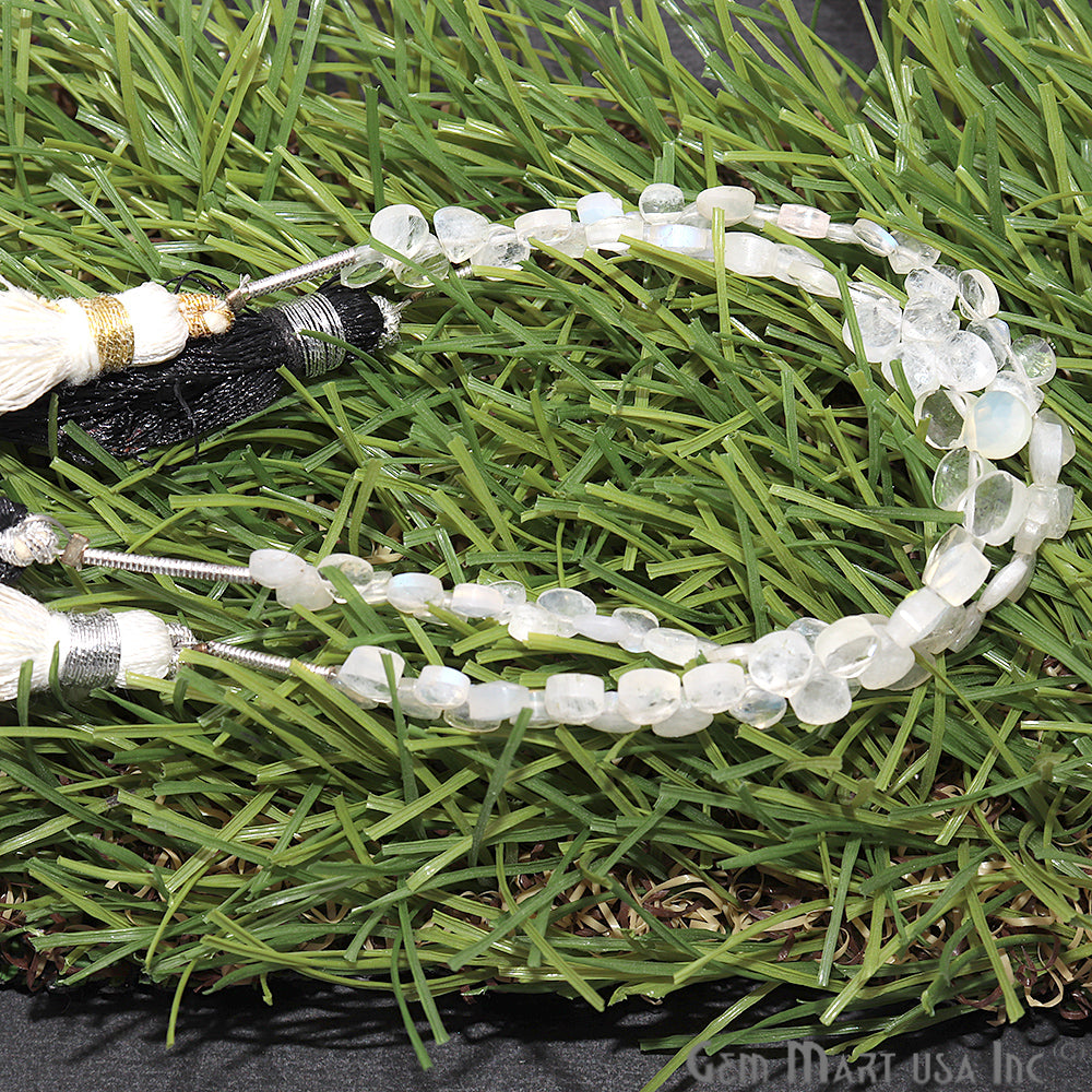 Rainbow Moonstone Pears Shape 6x4mm Briolette Beads, Rondelle Beads - GemMartUSA