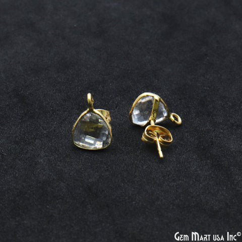 DIY Trillion 8mm Gold Bail Gemstone stud Earring