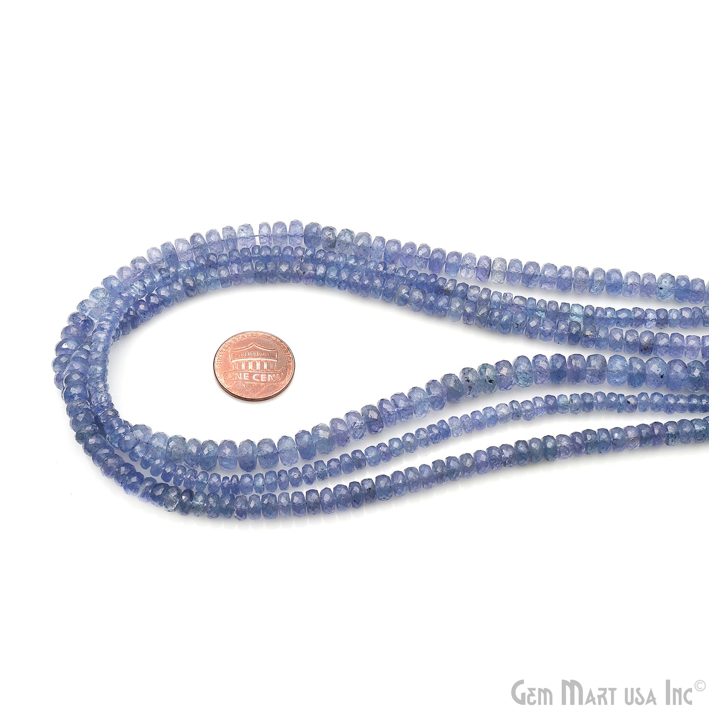 Tanzanite Rondelle Beads, 13 Inch Gemstone Strands, Drilled Strung Nugget Beads, Faceted Round, 6-7mm