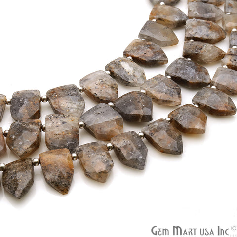 Black Sunstone Pentagon 15x10mm Crafting Beads Gemstone Strands 8INCH - GemMartUSA
