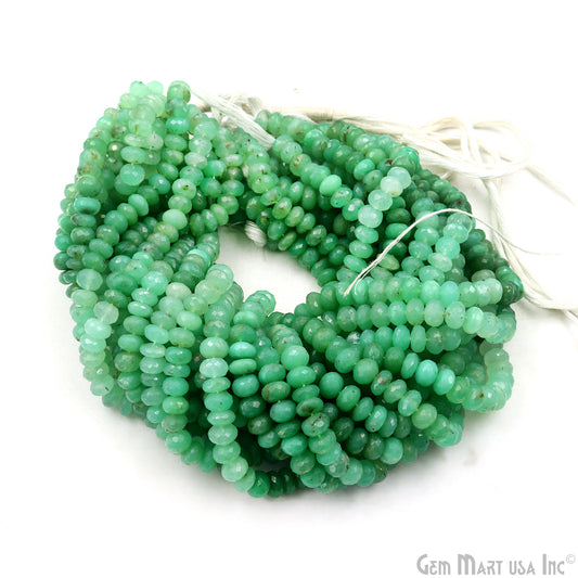 Chrysoprase Rondelle Beads, 13 Inch Gemstone Strands, Drilled Strung Nugget Beads, Faceted Round, 8-9mm