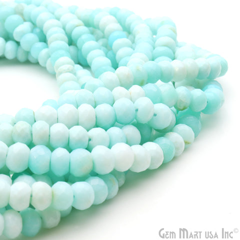Green Opal 6-7mm Faceted Beads Rondelle Chain 13''