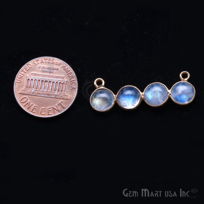 DIY Rainbow Moonstone 31x11mm Double Bail Chandelier Finding Component (Pick Your Metal) - GemMartUSA