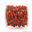 Carnelian Tumble Beads 10x6mm Oxidized Wire Wrapped Rosary Chain