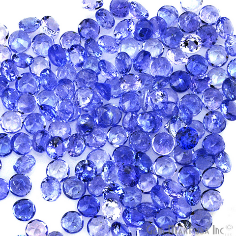 Tanzanite Gemstone Round Shape Lot, Faceted Precious Loose Gems, DIY Handcrafted Jewelry Making Supply
