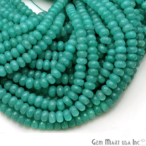 Amazonite Jade 7-8mm Faceted Rondelle Beads Strands 14Inch - GemMartUSA
