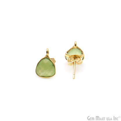 DIY Trillion 8mm Gold Bail Gemstone stud Earring