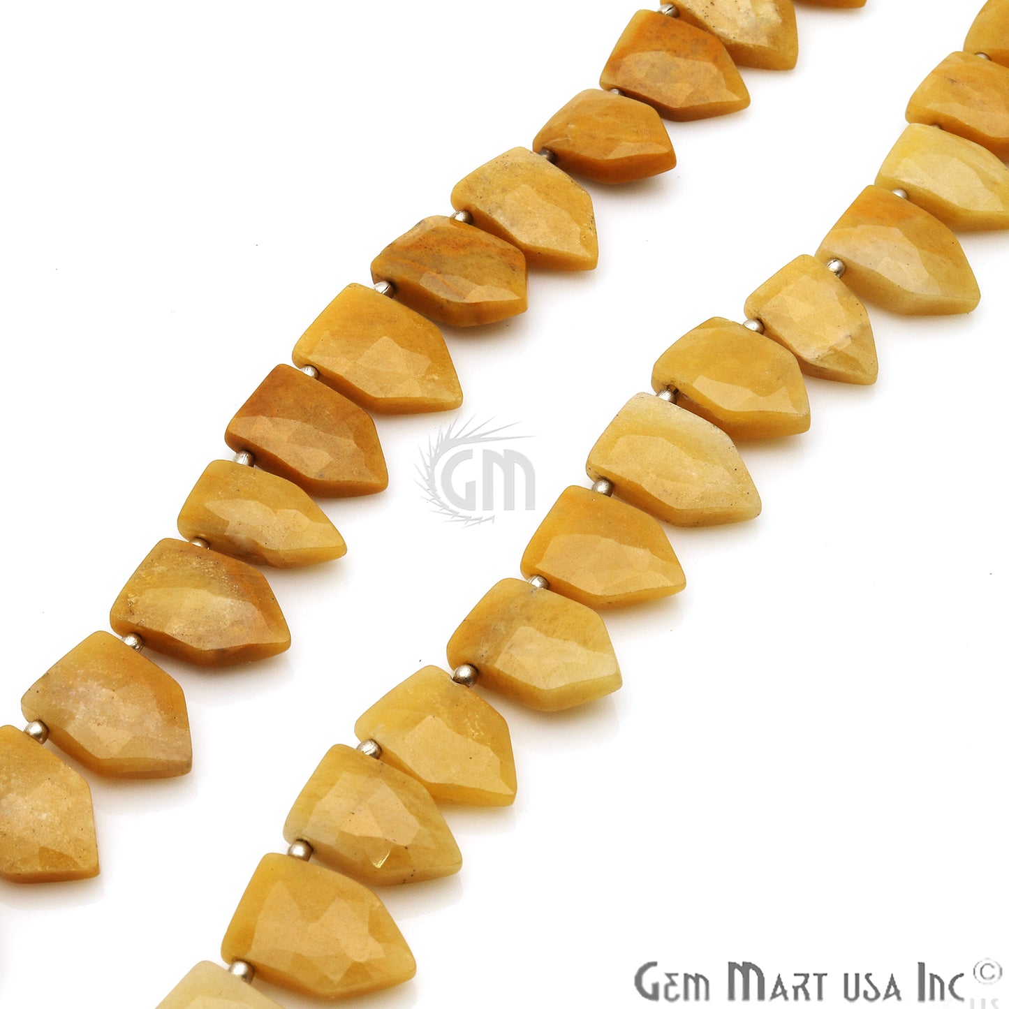 Yellow Aventurine Pentagon 16x10mm Crafting Beads Gemstone Briolette Strands 8 Inch - GemMartUSA