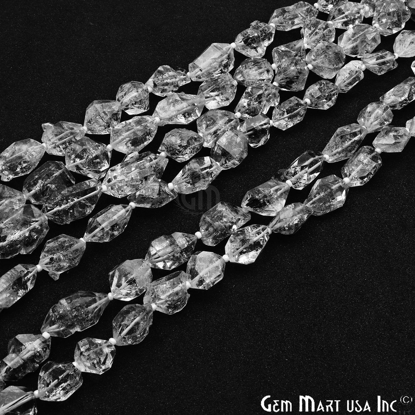 Herkrimer Diamond 16x10mm Free Form Crafting Beads Gemstone Strands 13 Inch - GemMartUSA