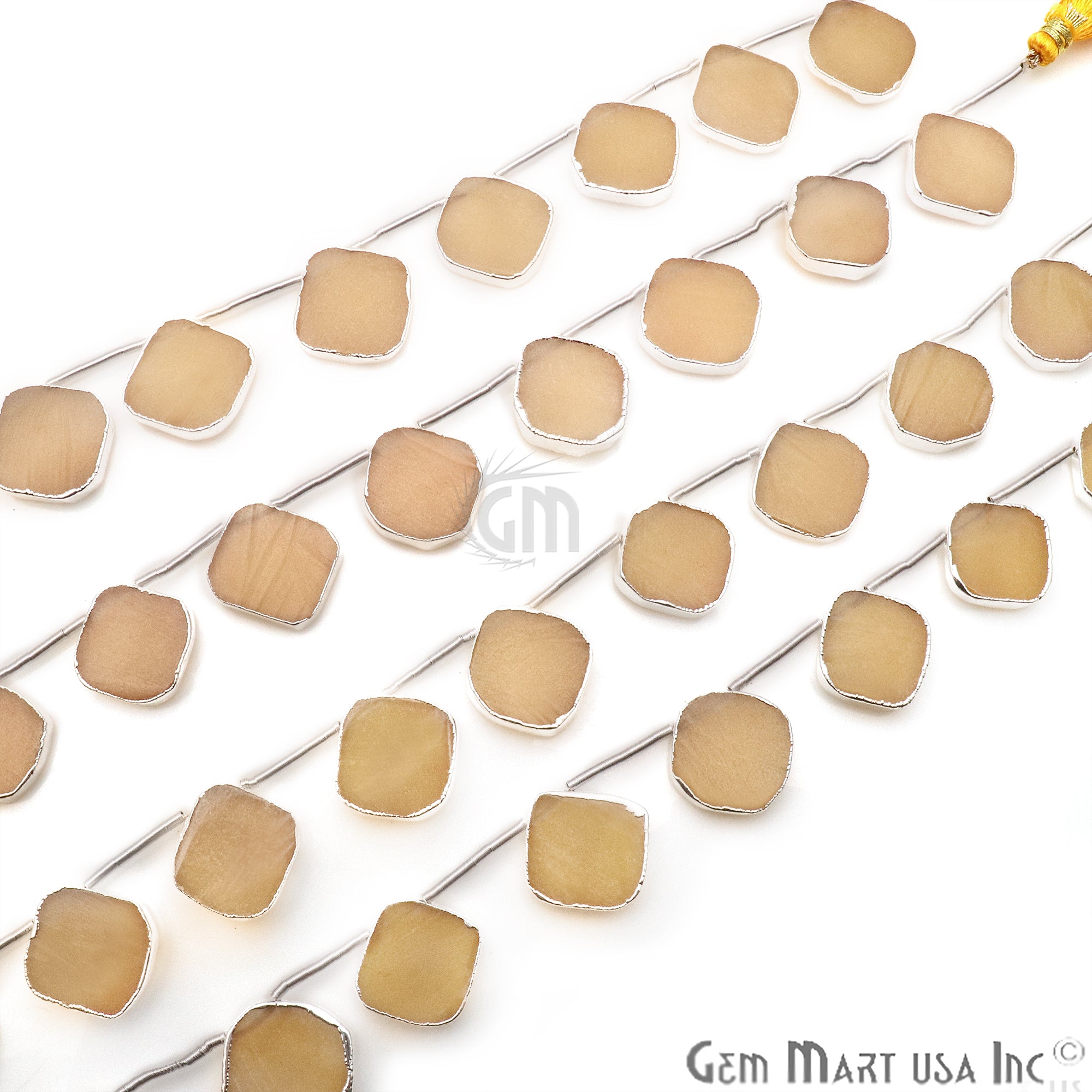 Sand Chalcedony Free Form 15x18mm Crafting Beads Gemstone Strands 9INCH - GemMartUSA