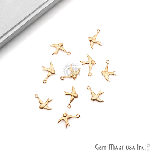 Bird Shape 16x10mm Gold Plated Finding Charm, DIY Jewelry - GemMartUSA