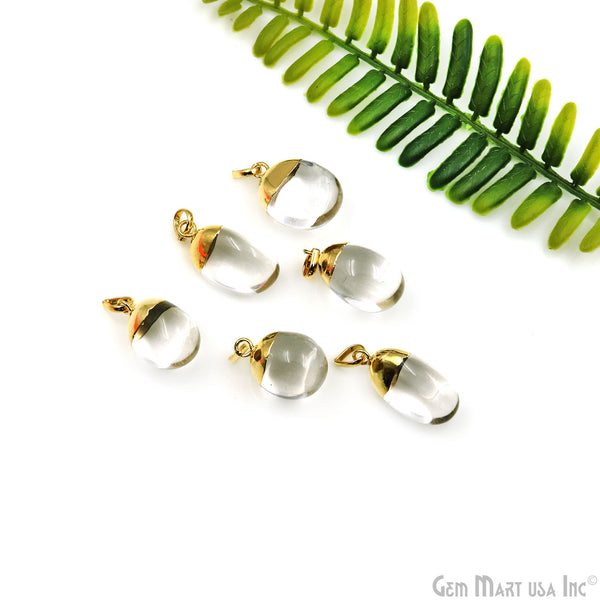 Crystal Tumbled 29x15mm Gold...