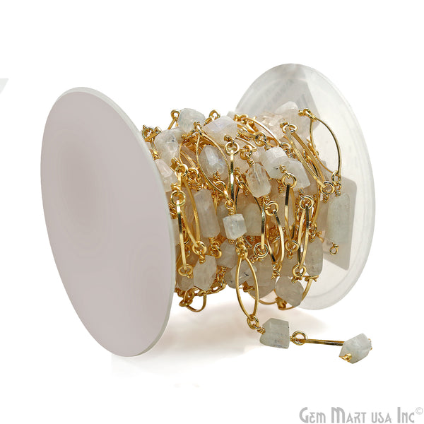 Rainbow Moonstone With Gold...