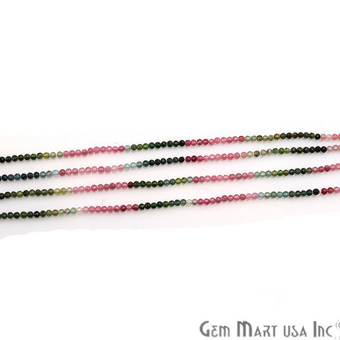 Multi Tourmaline Round Beads 2.5-2mm Gemstone Rondelle Beads - GemMartUSA