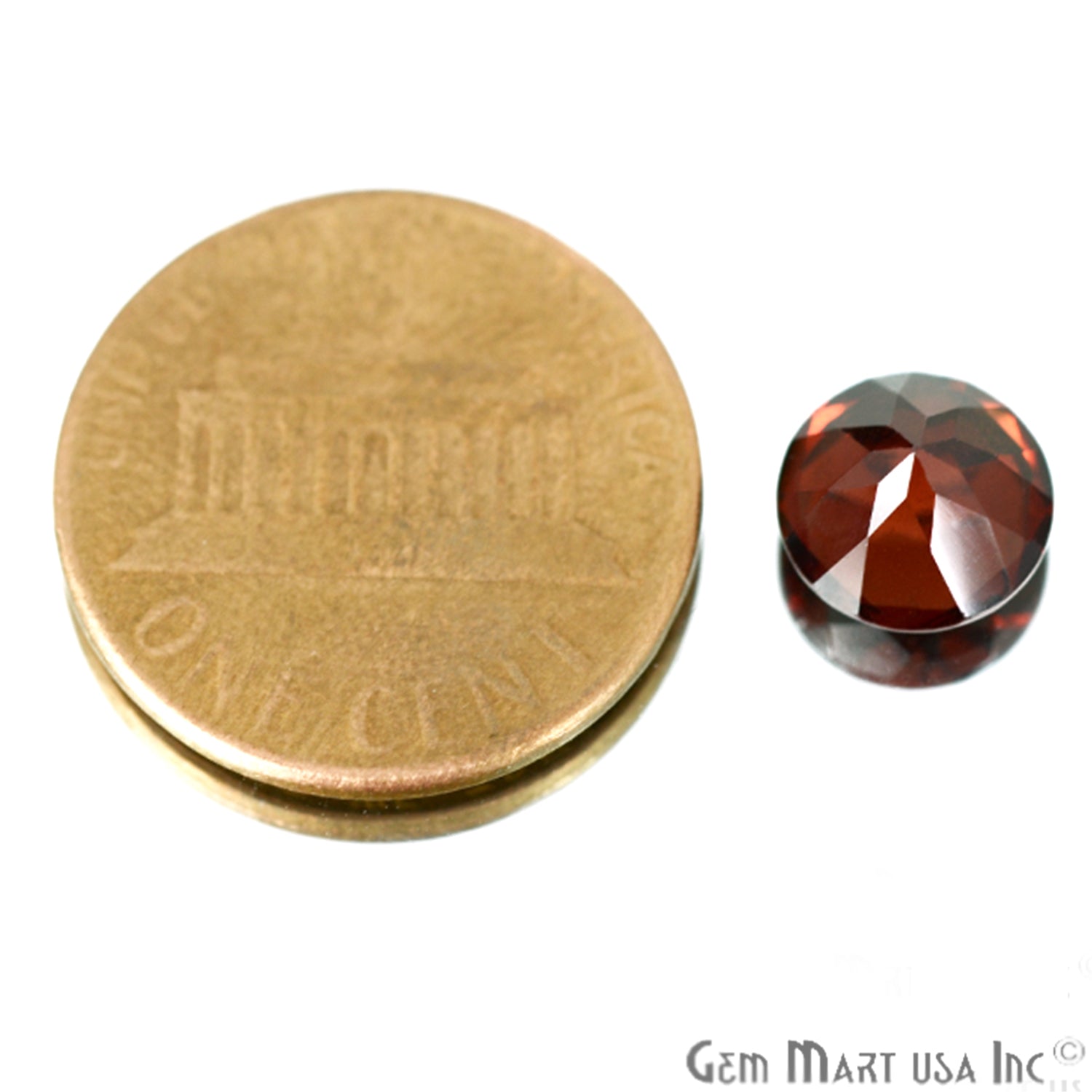 2 Pcs Of Natural Red Garnet Round 8mm AA+ Quality, Amazing Luster, Red Garnet (GT-80030) - GemMartUSA