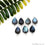 Flashy Labradorite Cabochon 10x14mm Pears Double Bail Silver Plated Gemstone Connector
