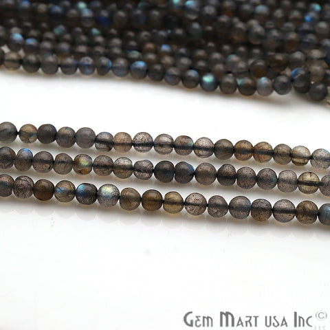 Labradorite Rondelle Beads, 14 Inch Gemstone Strands, Drilled Strung Nugget Beads, Faceted Round, 5mm