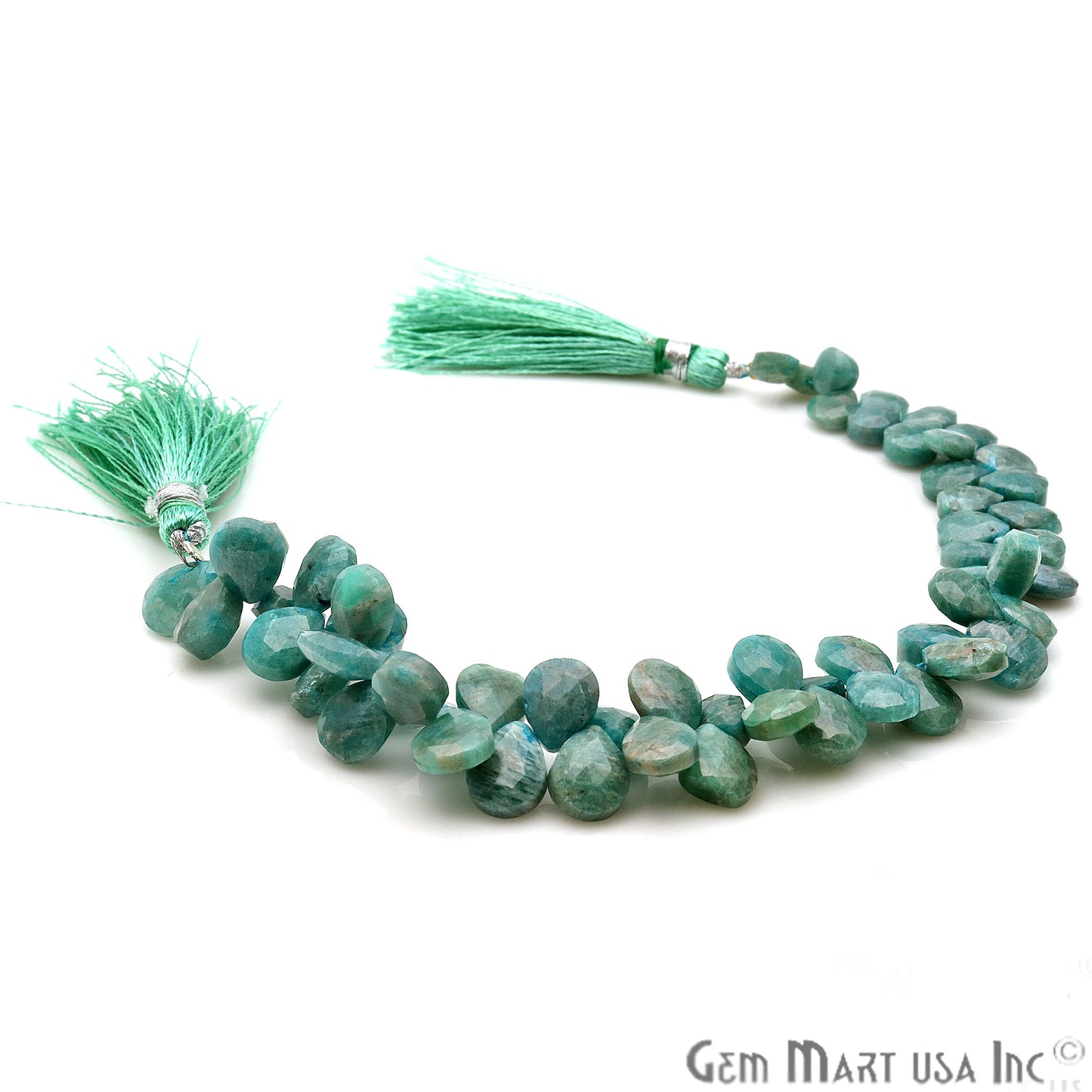 Australian Amazonite Pears 9x11mm Crafting Beads Gemstone Strands 8INCH - GemMartUSA