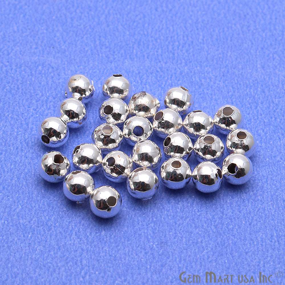 5pc Lot Bead Finding 5mm Round Ball Jewelry Making Charm (Pick Your Plating) - GemMartUSA