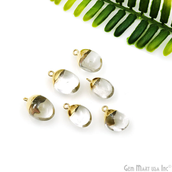 Crystal Tumbled 23x12mm Gold...