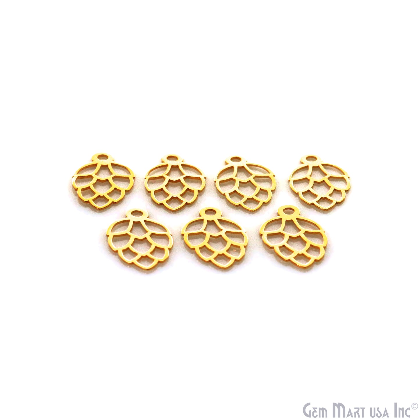 Leaf Shape Charm Laser Finding Gold Plated 18x11.2mm Charm For Bracelets & Pendants