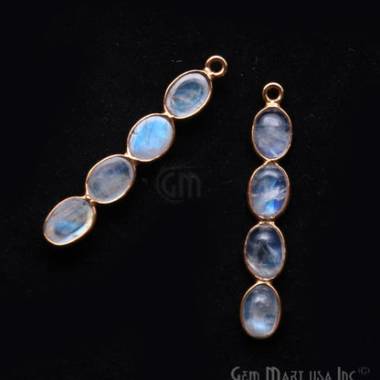 DIY Rainbow Moonstone 35x6mm Chandelier Finding Component (Pick Your Plating) - GemMartUSA