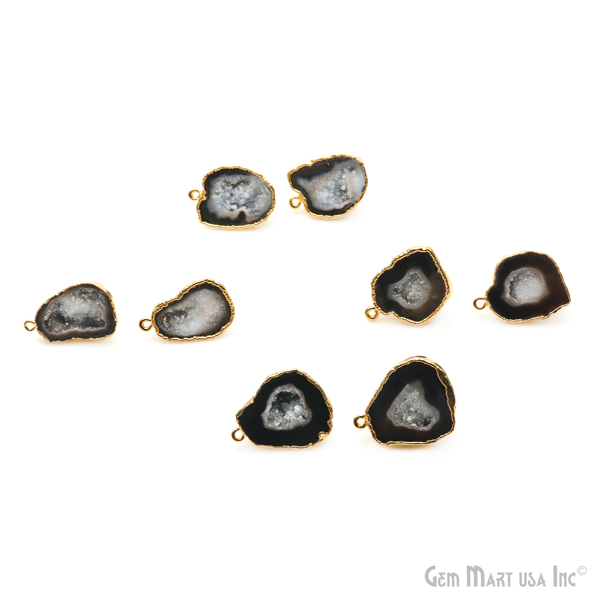 DIY Geode Druzy 25x19mm Gold Electroplated Loop Connector Studs Earrings