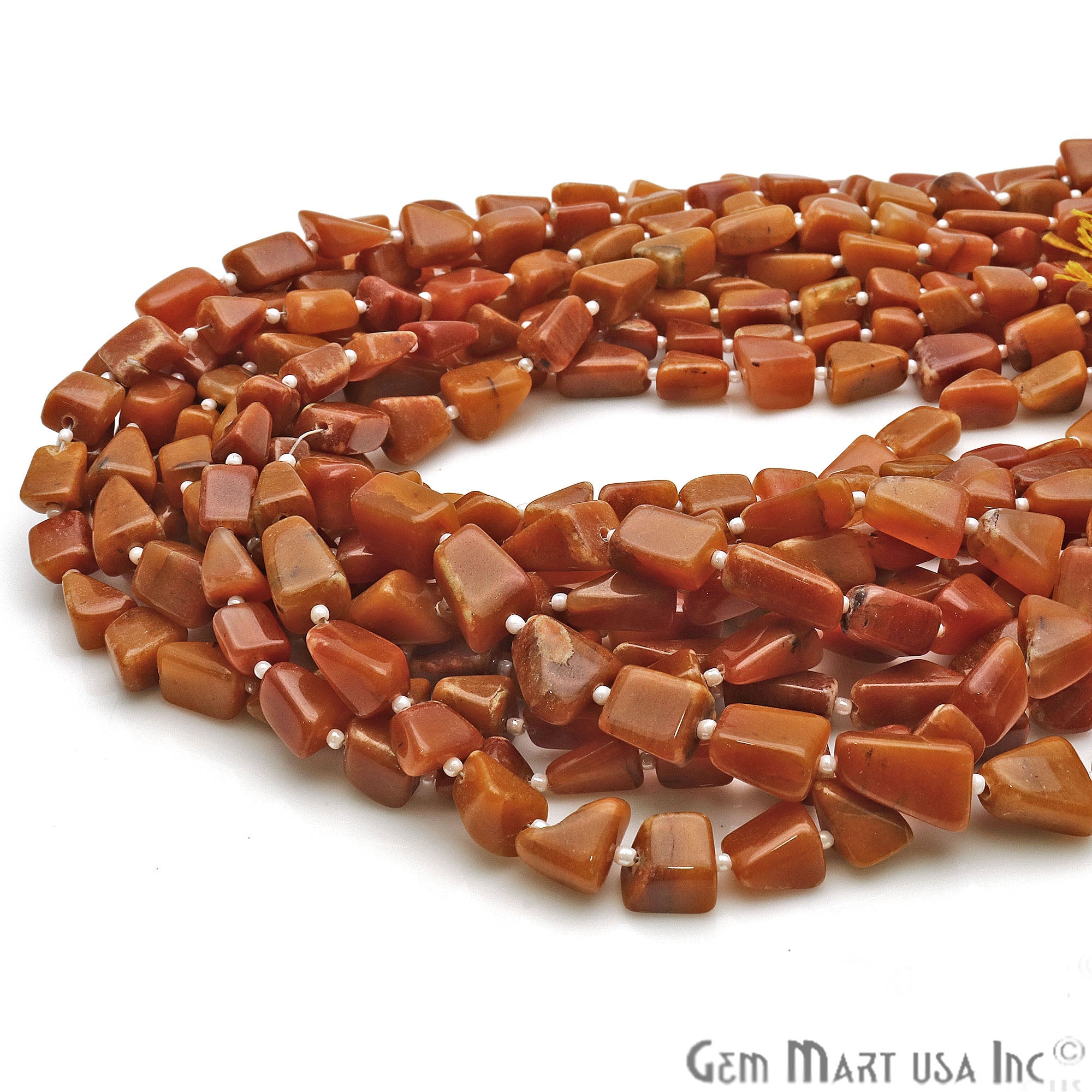 Red Jasper Free Form 12x8mm Tumble Beads Gemstone Strands - GemMartUSA