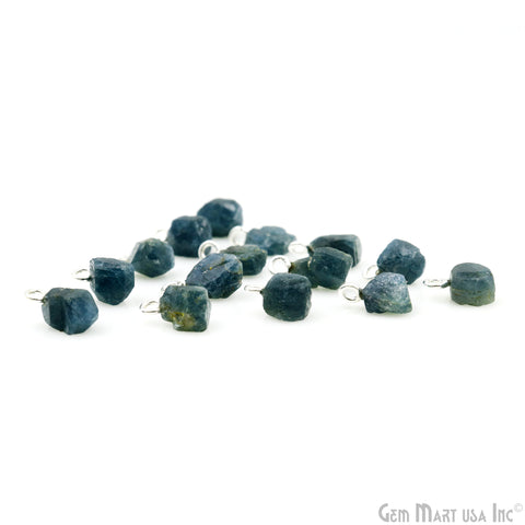 Rough Gemstone 12x8mm Organic Silver Electroplated Connector