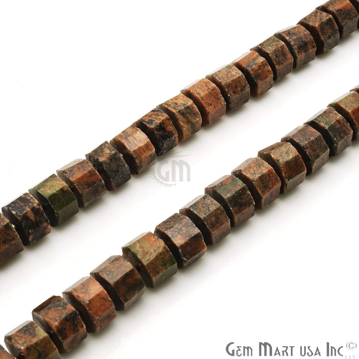 Unakite Round 12x6mm Crafting Beads Gemstone Briolette Strands 8 Inch - GemMartUSA