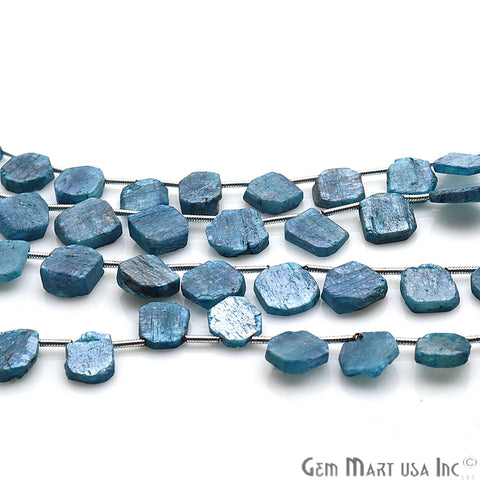 Royal kyanite Gemstone 14x10mm Beaded Handmade Silver Wire Rondelle - GemMartUSA
