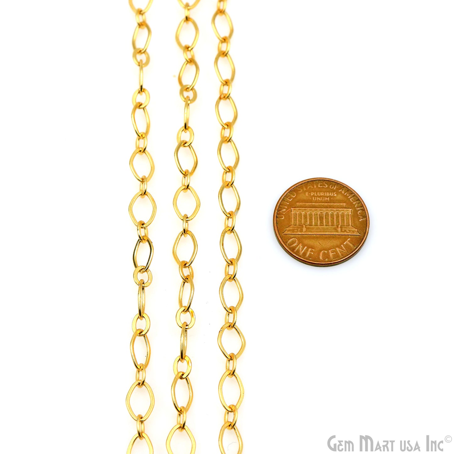 Oval Link Finding Chain 8x5mm Gold Plated Station Rosary Chain