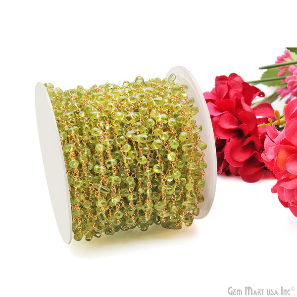 Peridot Cabochon 5x3mm Gold...