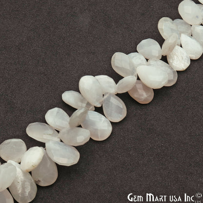 White Moonstone Pears 16x9mm Crafting Beads Gemstone Briolette Strands 8 INCH - GemMartUSA