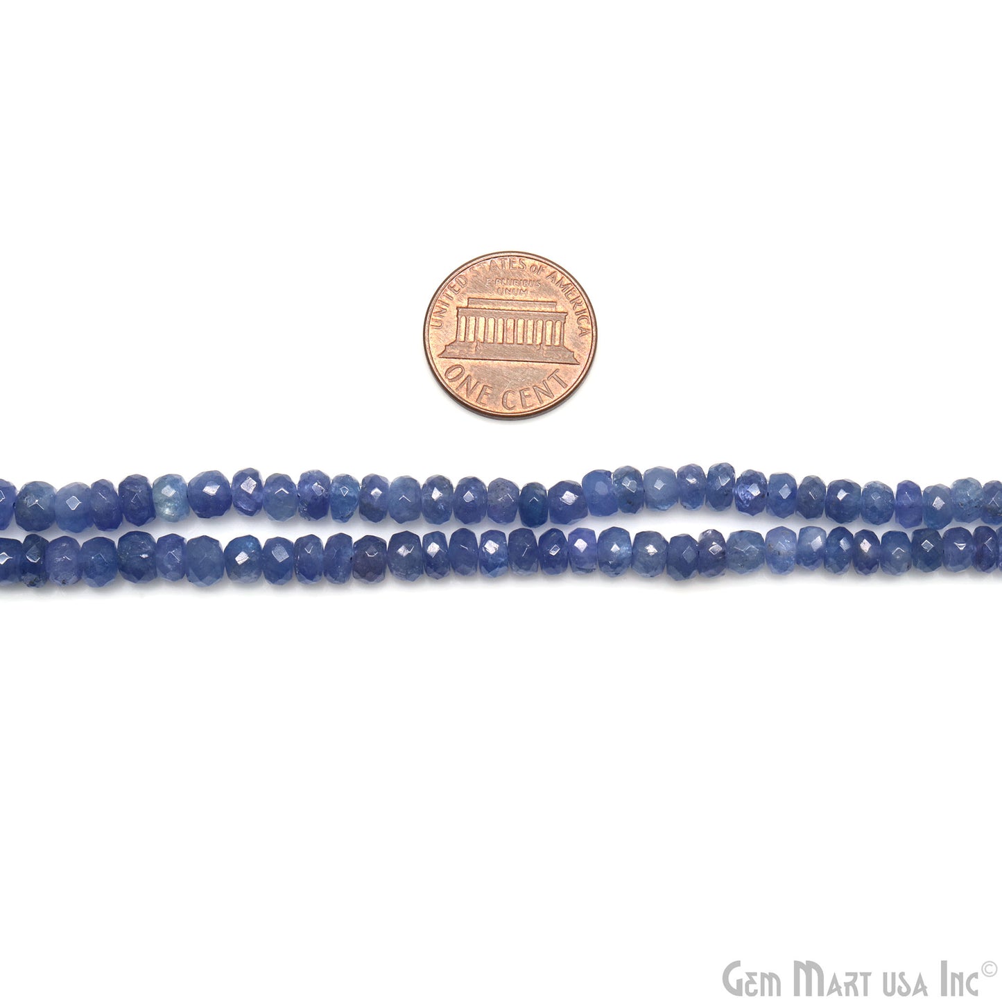 Tanzanite Rondelle Beads, 16 Inch Gemstone Strands, Drilled Strung Nugget Beads, Faceted Round, 5-6mm