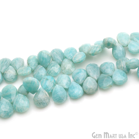 Amazonite Teardrop 9x13mm Faceted Briolette Beads Strand
