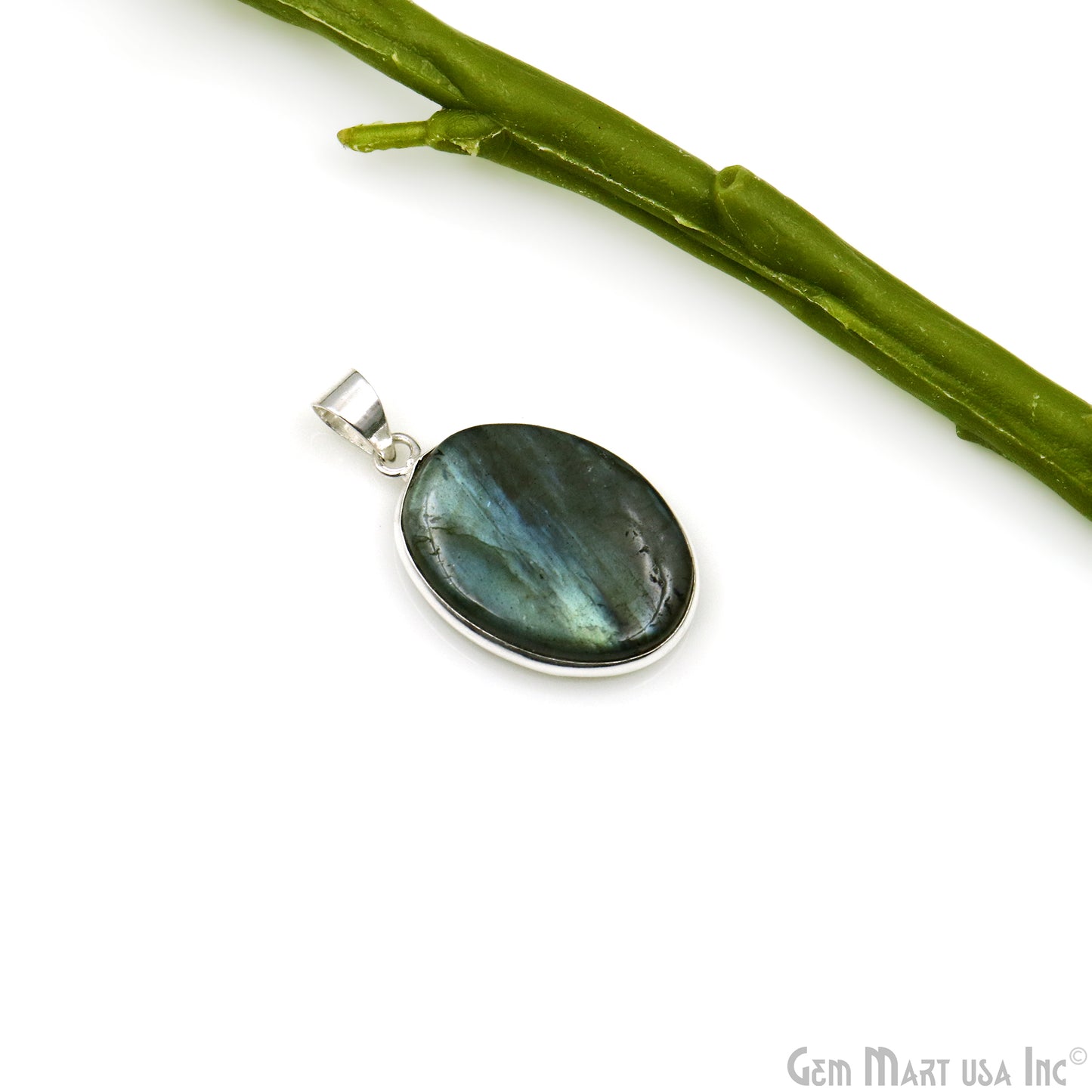 Labradorite Gemstone Oval 32x21mm Sterling Silver Necklace Pendant 1PC