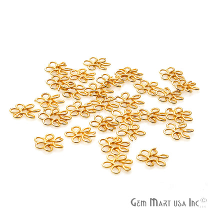 10pc Lot Leaf Finding 7mm Gold Plated Chandelier Jewelry Charm - GemMartUSA