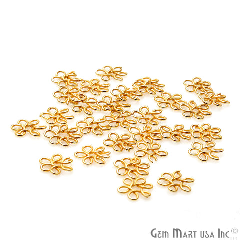 10pc Lot Leaf Finding 7mm Gold Plated Chandelier Jewelry Charm - GemMartUSA