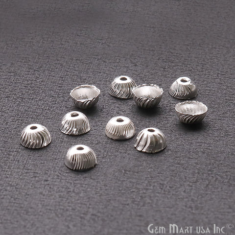 10pc Lot Bead Finding 5mm Semi Round Ball Jewelry Making Charm (Pick Your Plating) - GemMartUSA