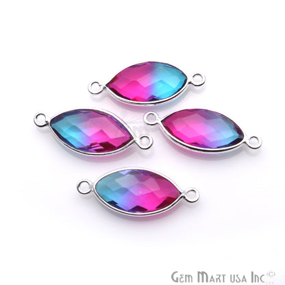 Doublet Aura Quartz 8x16mm Marquise Connector (Pick Color, Plating, Bail) - GemMartUSA