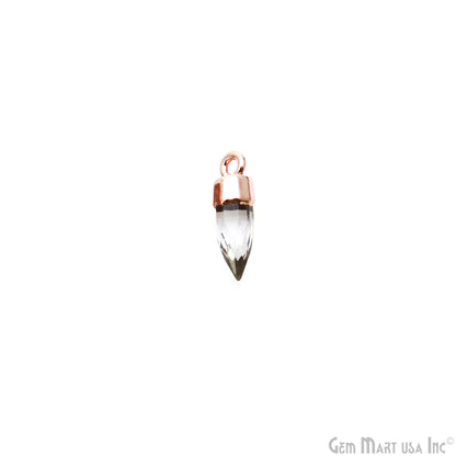 Bullet Shape 17x5mm Rose Gold Electroplated Gemstone Connector