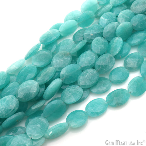 Amazonite Oval Beads, 9 Inch Gemstone Strands, Drilled Strung Briolette Beads, Oval Shape, 17x13mm