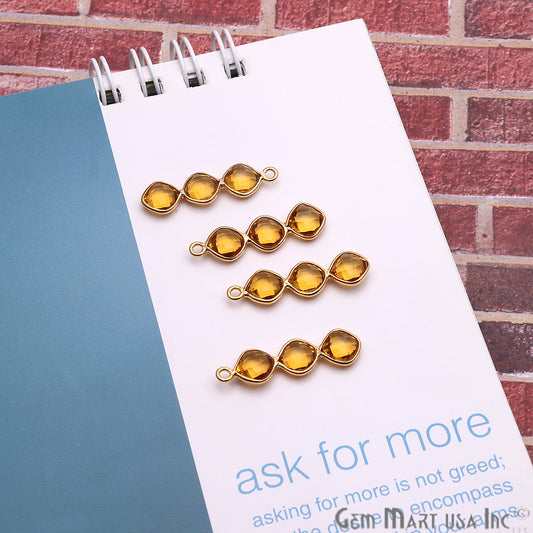 DIY Gemstone 25x6mm Gold Plated Chandelier Finding Component (Pick Your Gemstone) - GemMartUSA