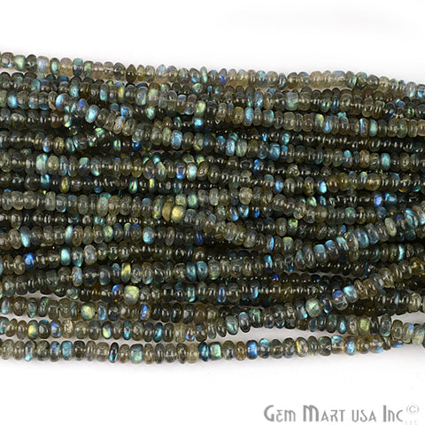 Natural Labradorite Faceted Round Beads 6-7mm Gemstone Rondelle Beads - GemMartUSA